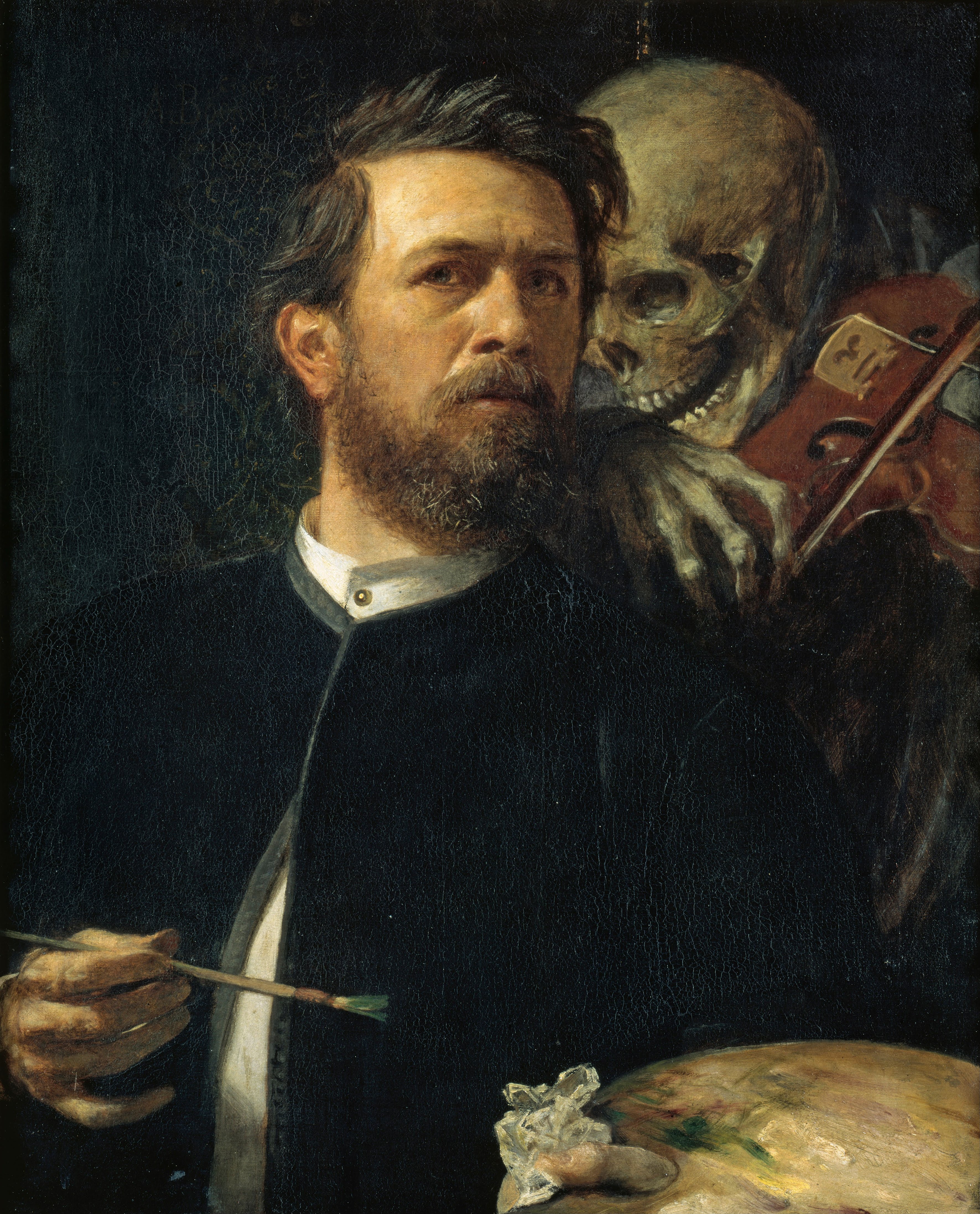 Self-Portrait with Death Playing the Fiddle av Arnold Böcklin