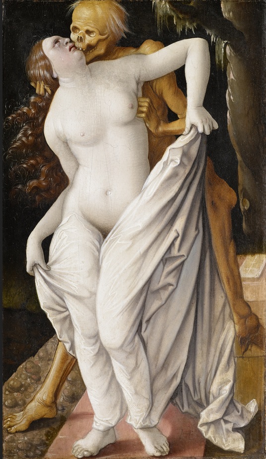 Tod und Frau / La Mort embrassant une femme av Hans Baldung
